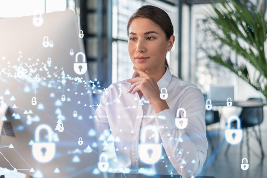 IT professional watching webinar about virtual ciso services